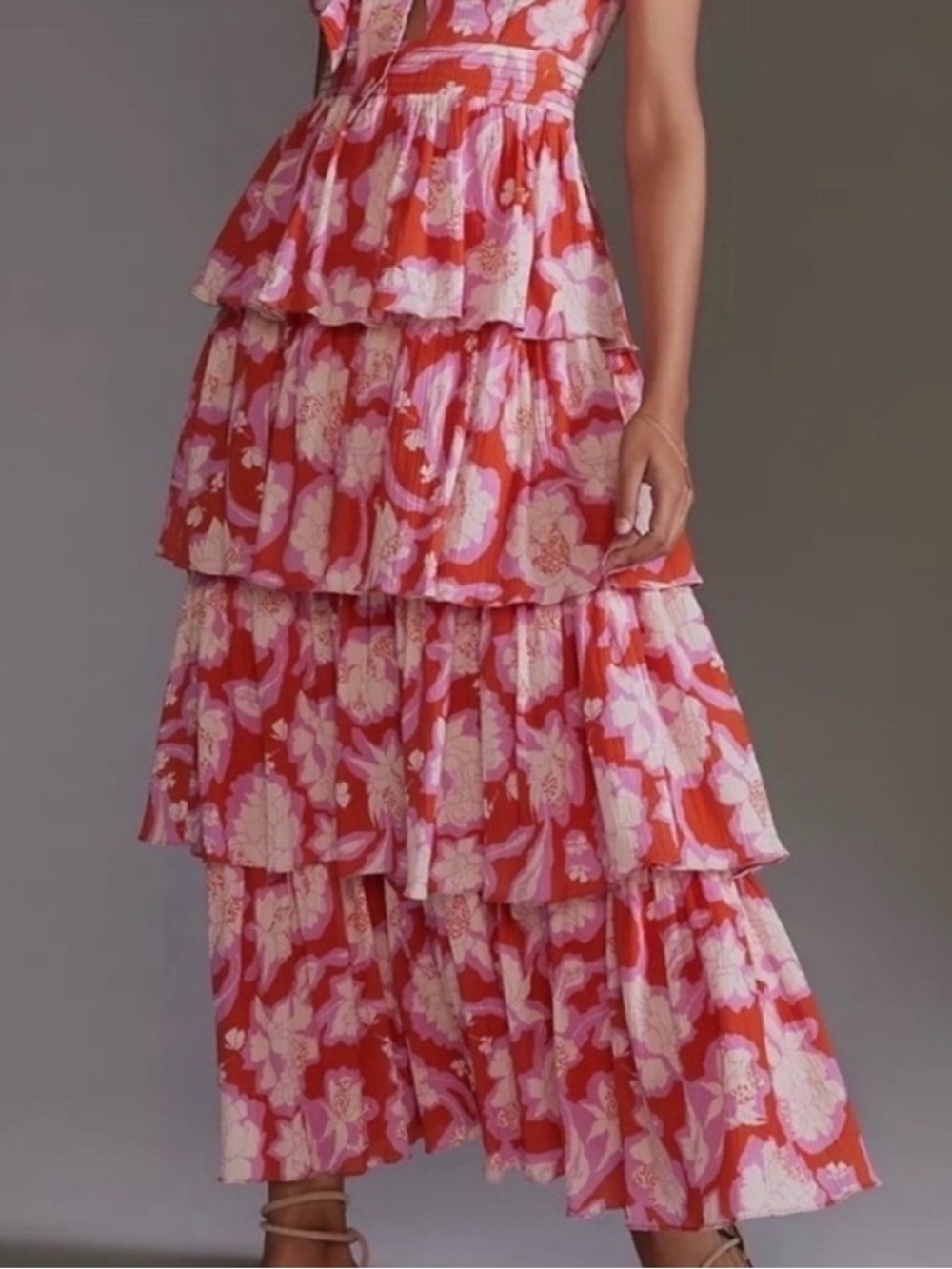 Anthropologie Vineet Bahl Tiered Ruffle Floral Maxi Dress - Picture 3 of 12